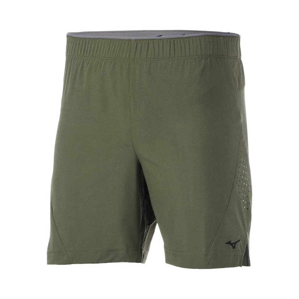 Pantaloncini Mizuno Running Alpha 7" Uomo - Verdi - 27395-KFAM